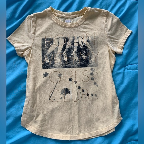 Old Navy yellow tee size 8 vintage retro inspired - Picture 3 of 4